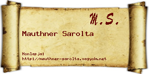 Mauthner Sarolta névjegykártya